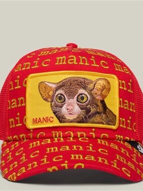 Goorin Bros Red and Yellow Manic Animal Patch Trucker Hat